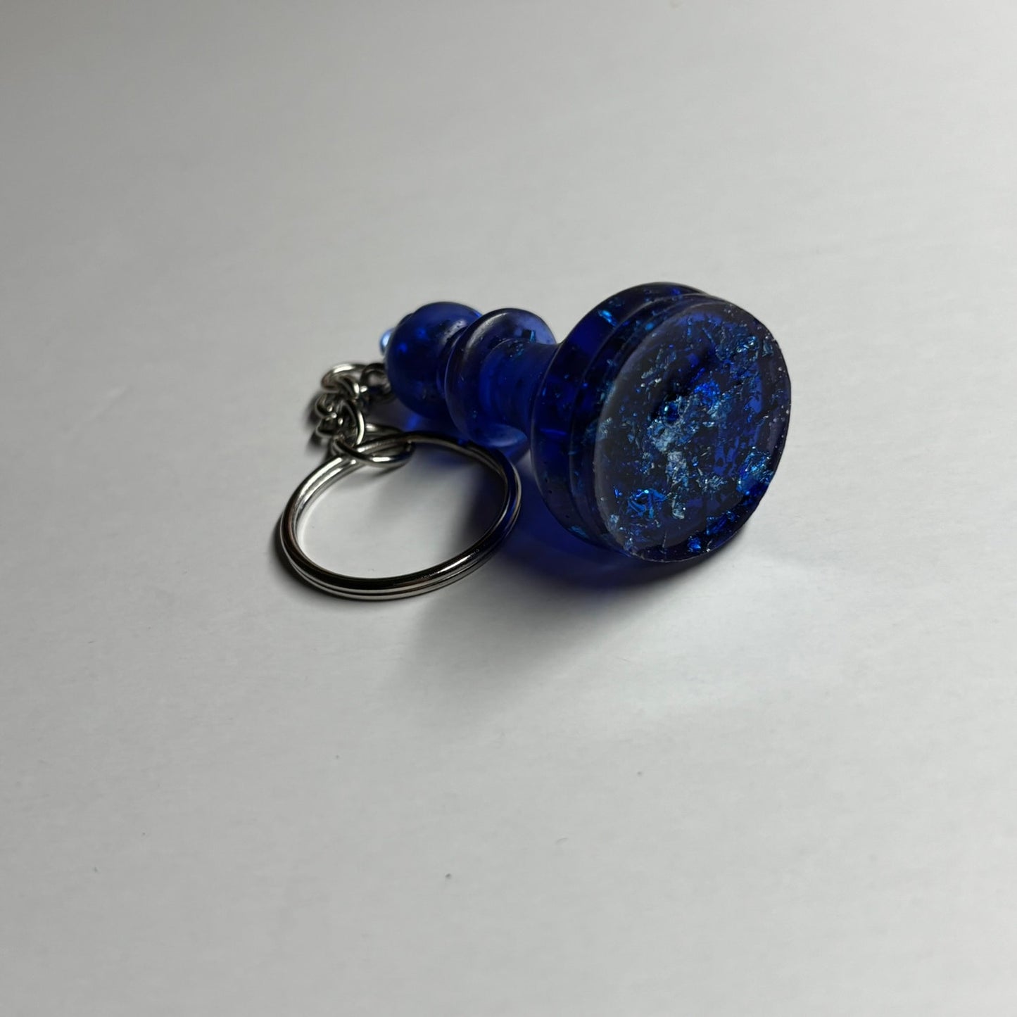 Sea Blue Crystal Bishop - Handmade Resin Keychain