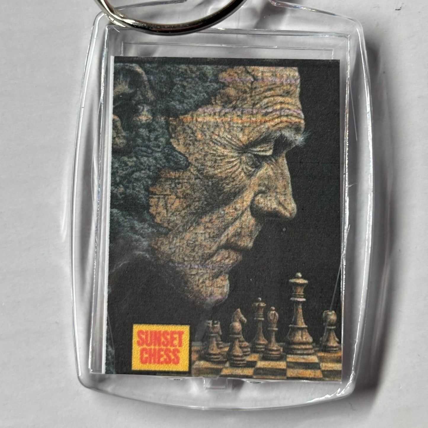 A Mans Face - Chess  Photo Keychain