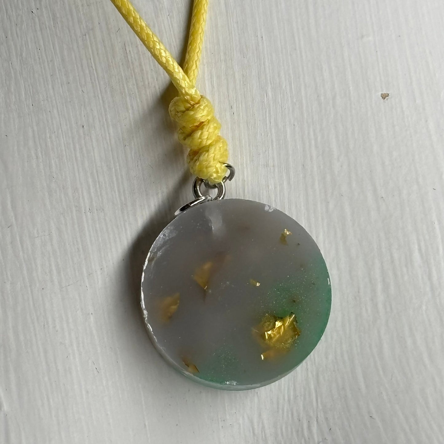 Green Crystal Rook - Handmade Resin Chess Necklace