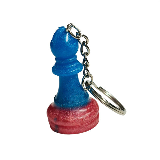 Blue Pink Bishop - Handmade Resin Keychain