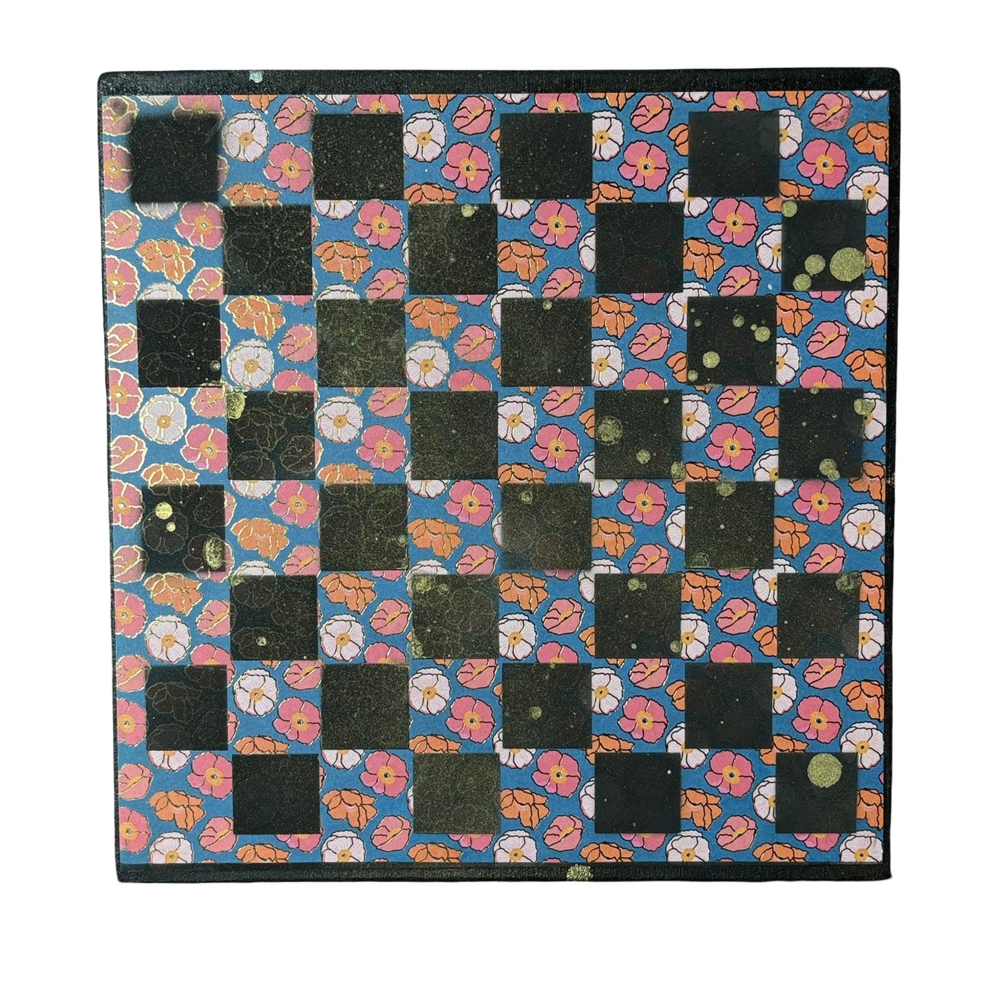 Golden Lining Flowers - Scrapbook Chess Board