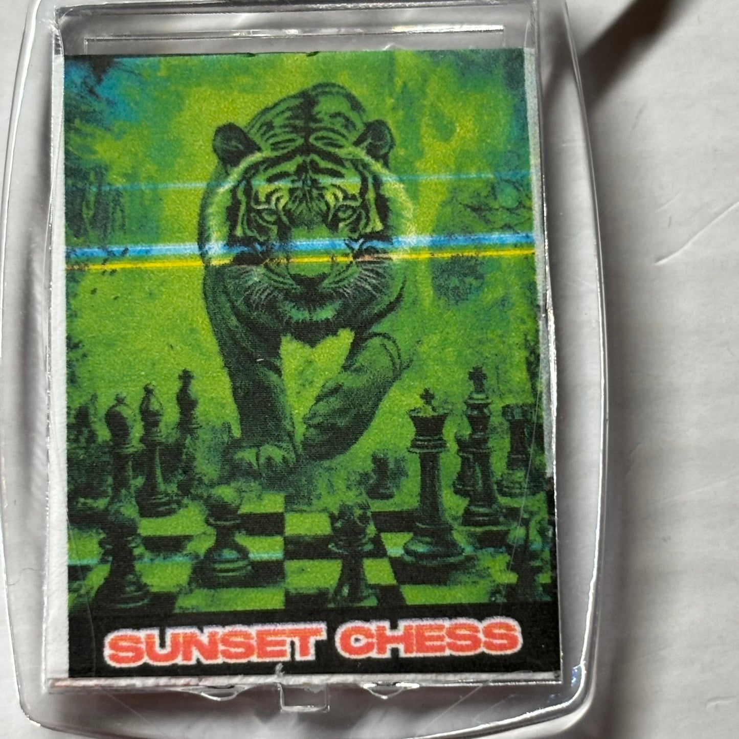 Green Tiger - Chess  Photo Keychain