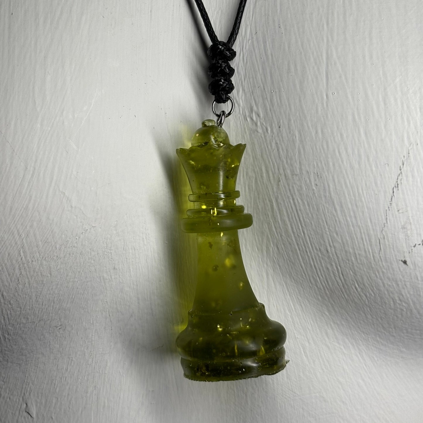 Dirty Green Queen - Handmade Resin Chess Necklace