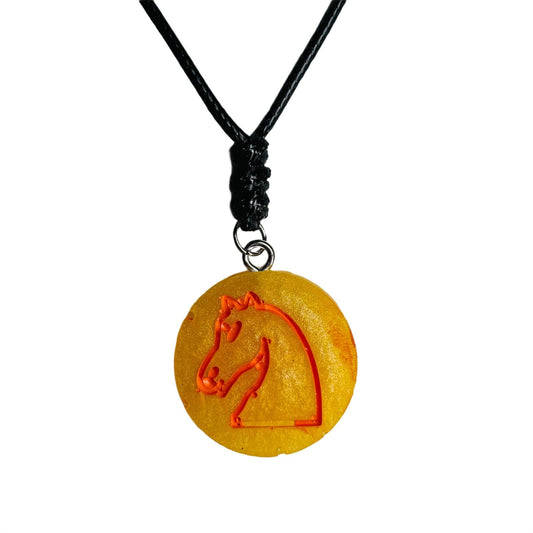 🎁 Bright Sunshine Knight - Handmade Resin Chess Necklace (100% off)