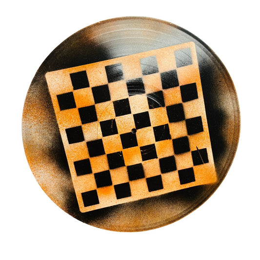 Orange & Black - Vinyl Chess Board
