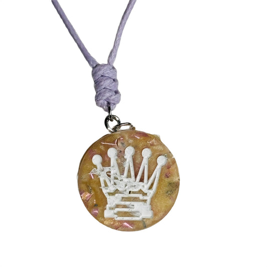 Yellow Queen - Handmade Resin Chess Necklace
