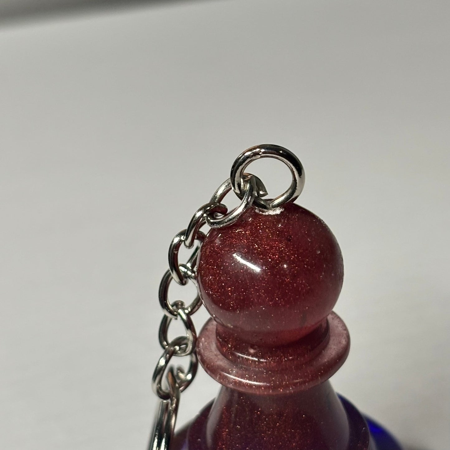 Swirl Violet Pawn - Handmade Resin Keychain - Large Edition