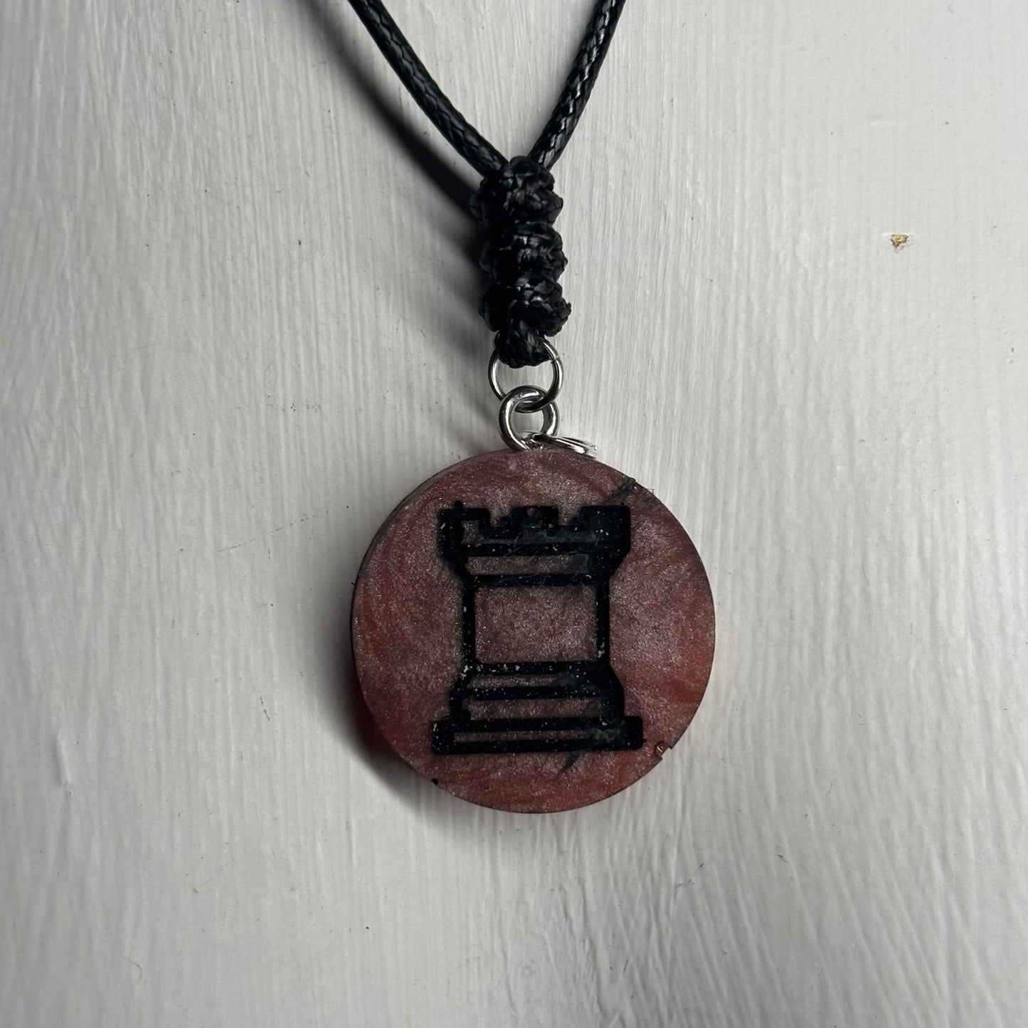 Bronze Red - Handmade Resin Chess Necklace