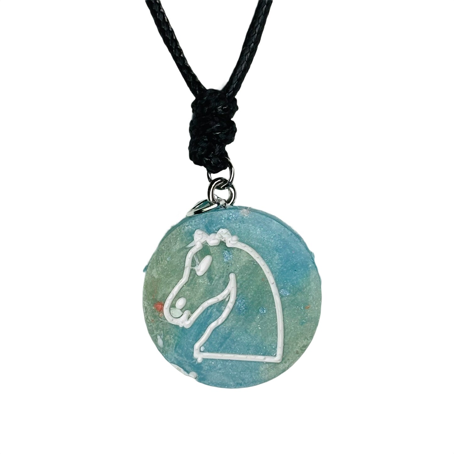 Bright Blue - Handmade Resin Chess Necklace