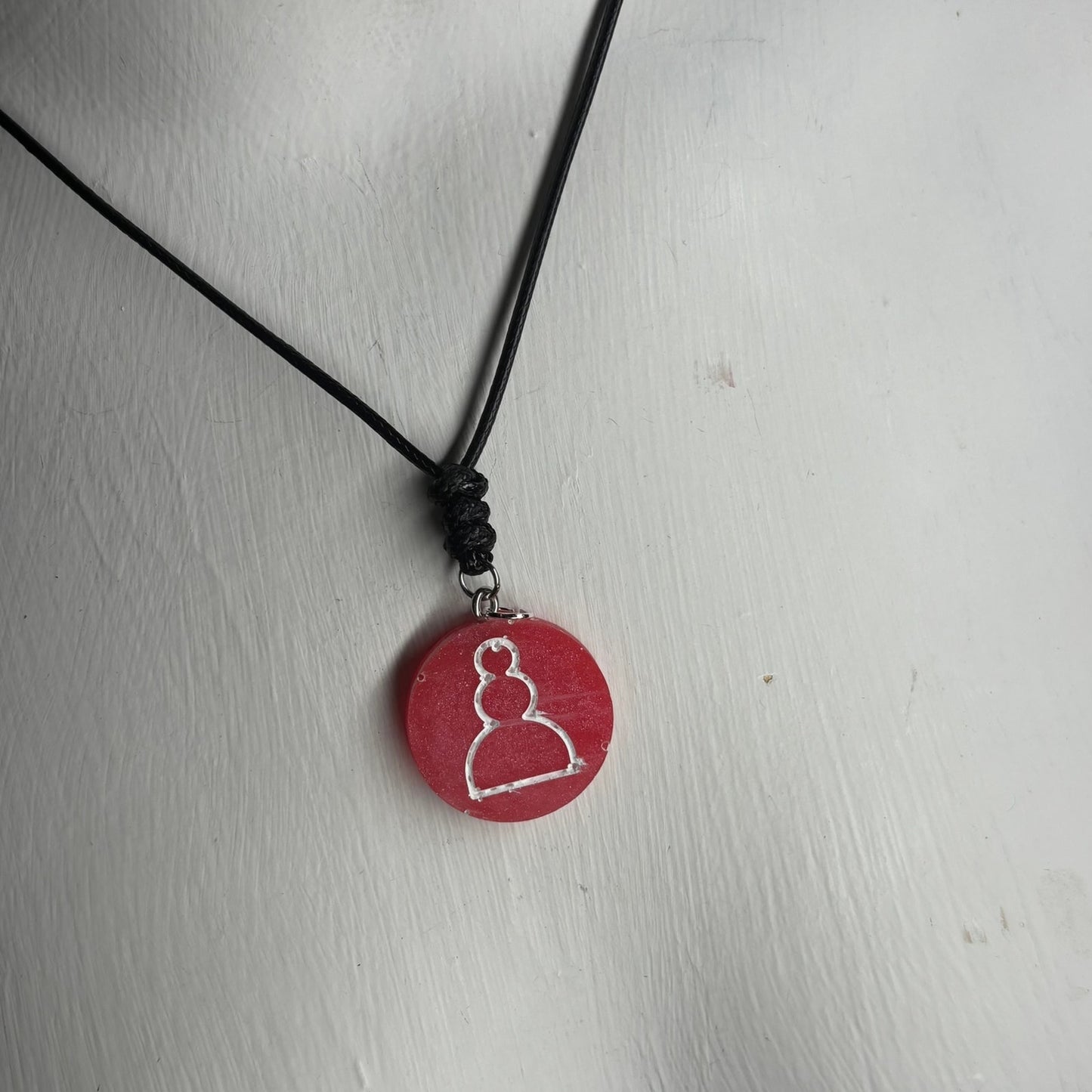 Simple Red - Handmade Resin Chess Necklace