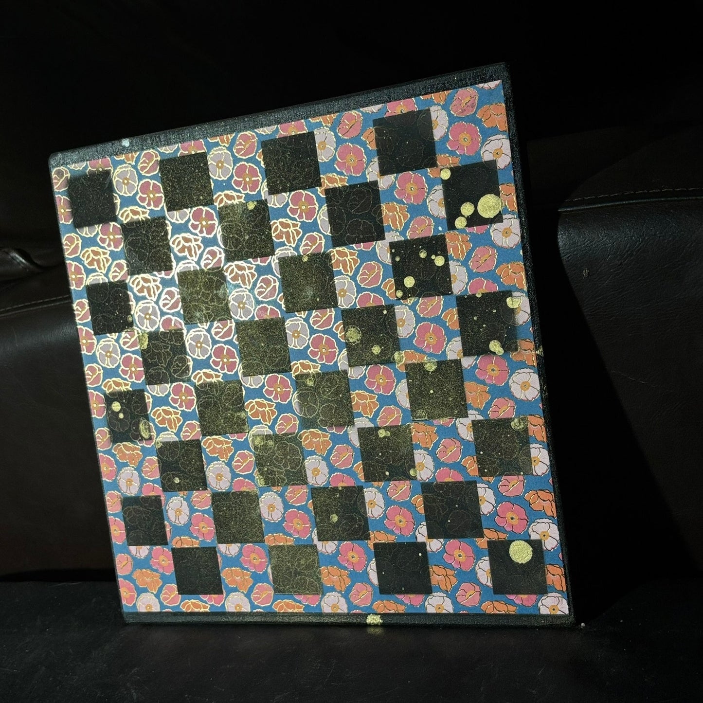 Golden Lining Flowers - Scrapbook Chess Board