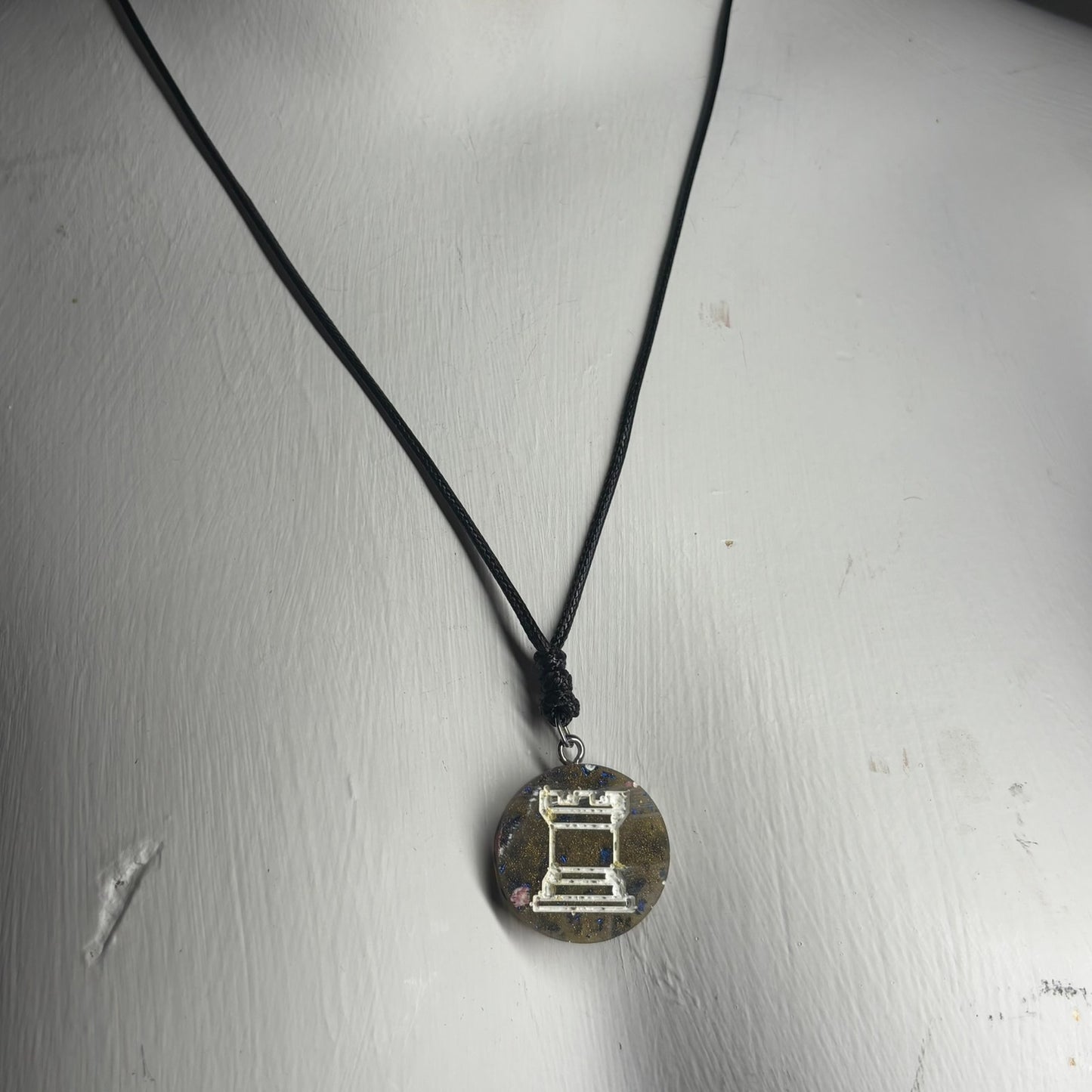 Vintage Luxury Rook - Handmade Resin Chess Necklace