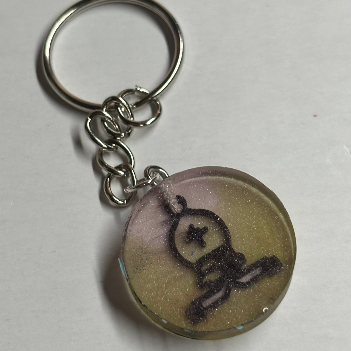 Pink Green Vintage Bishop - Handmade Resin Keychain