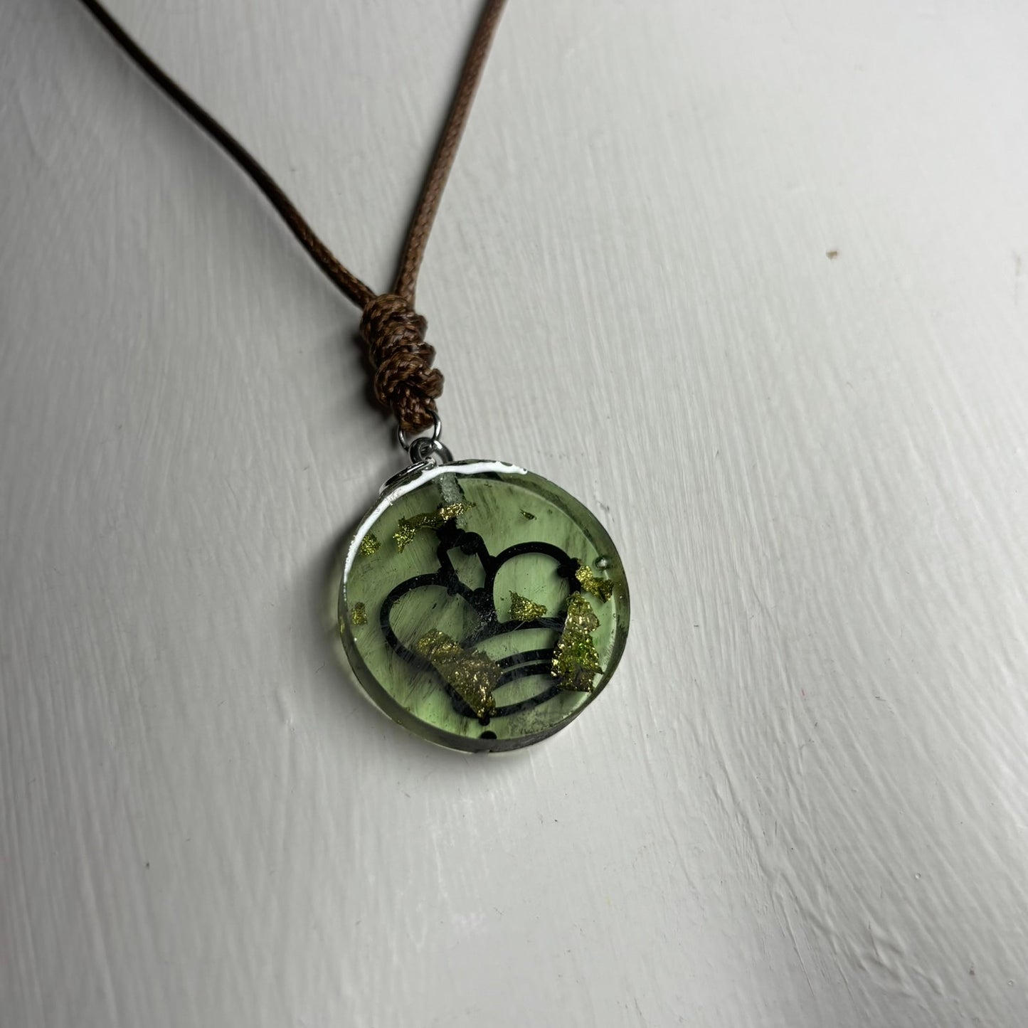 Translucent Green King - Handmade Resin Chess Necklace