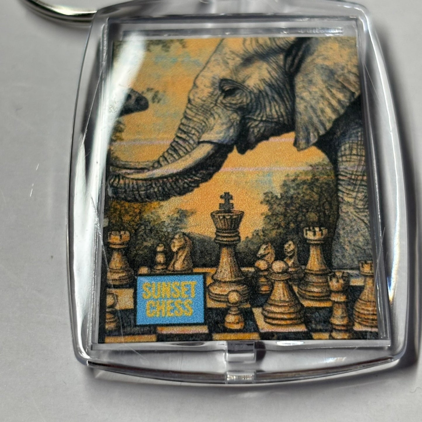 Elephant - Chess  Photo Keychain