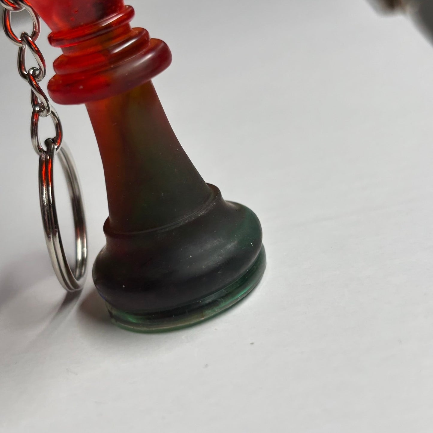 Green/Red Translucent King - Handmade Resin Keychain