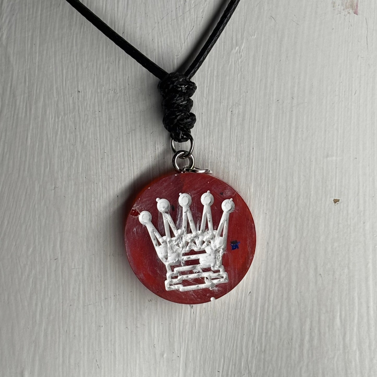 Red Queen - Handmade Resin Chess Necklace