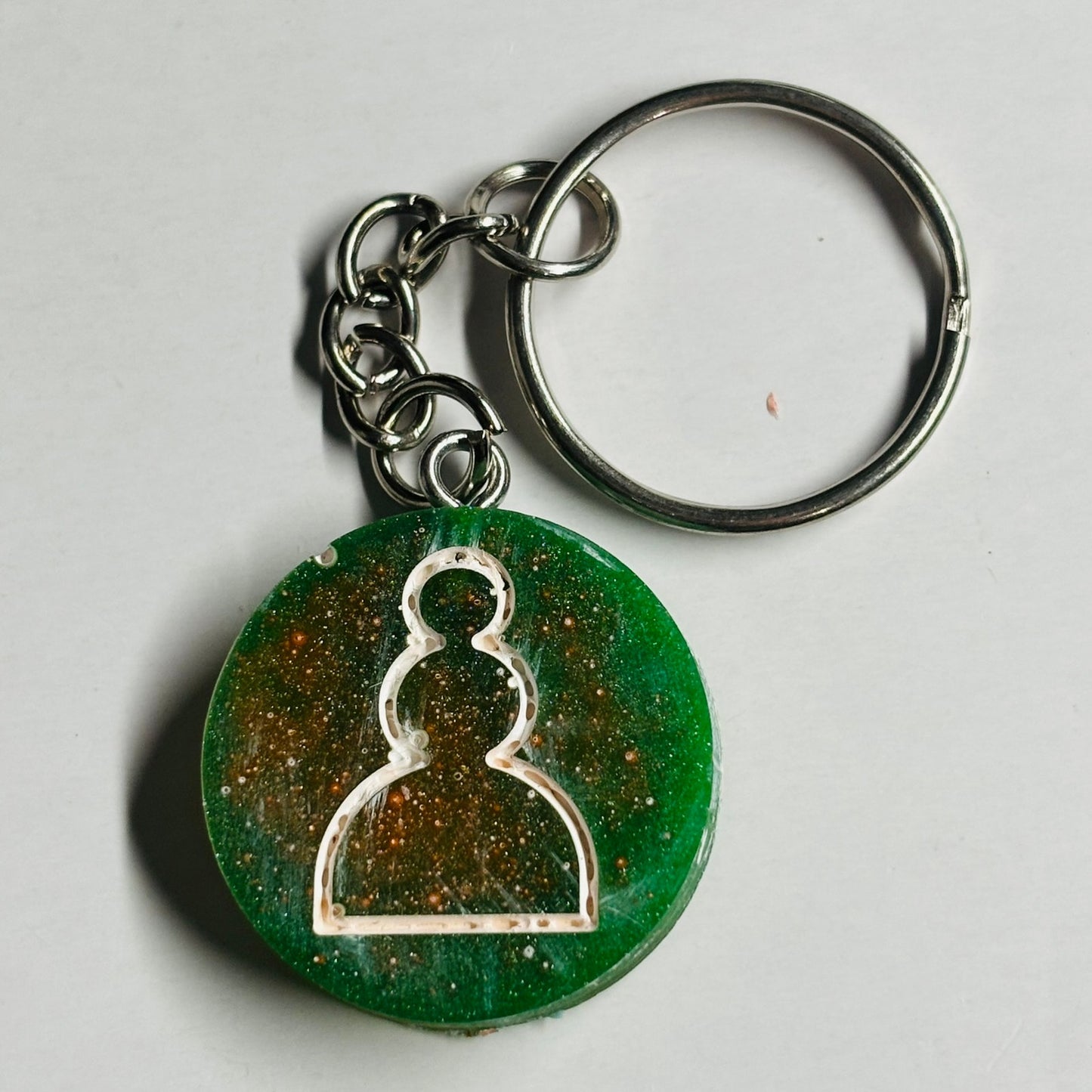 Spotted Green Pawn - Handmade Resin Keychain