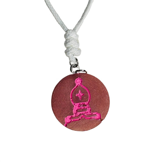 Pink Bishop - Handmade Resin Chess Necklace