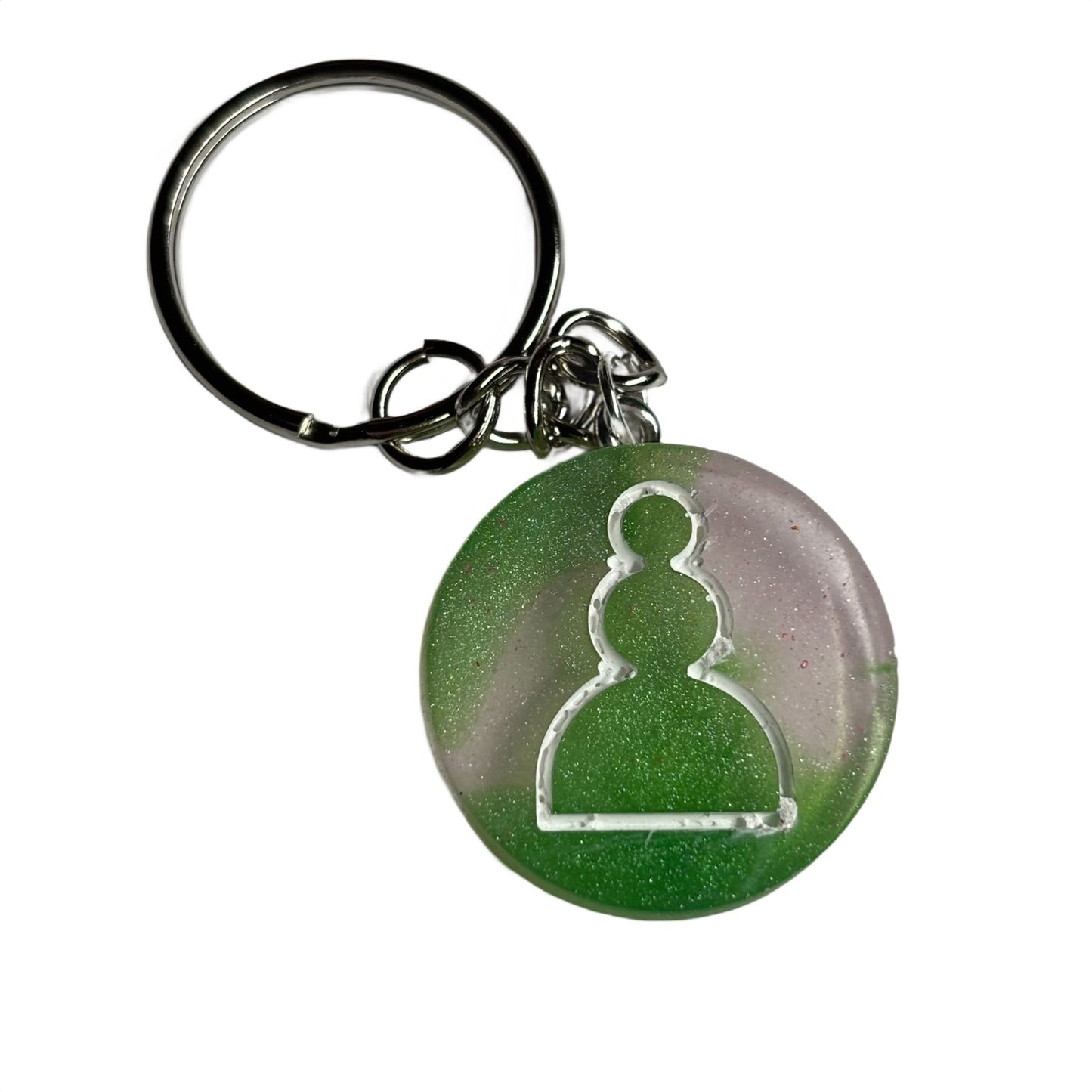 Green Pink Pawn - Handmade Resin Keychain