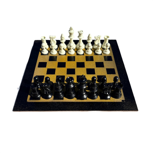 Yellow & Black - Painted Chess Set