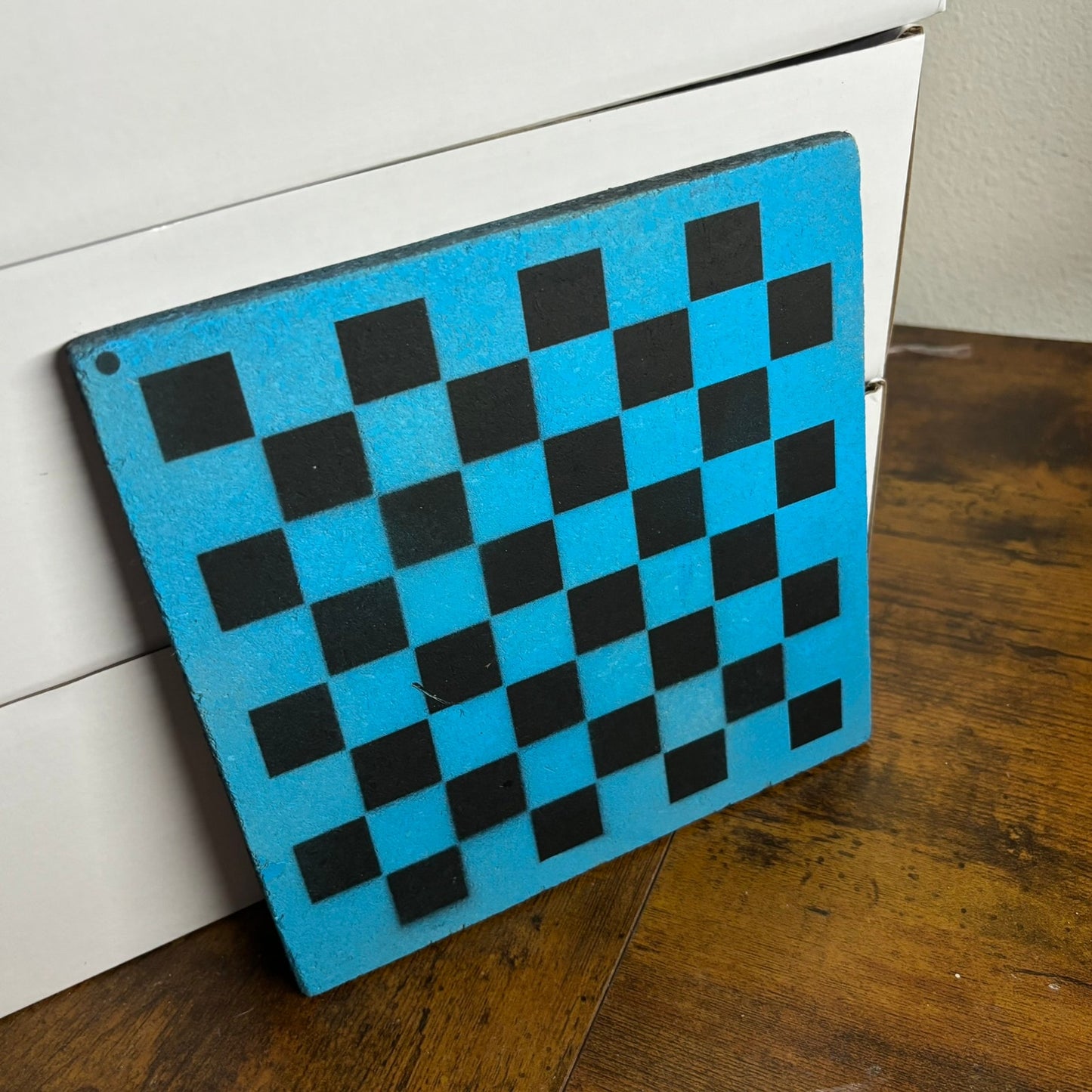 Black Blue - Painted Double Sided Chess Board