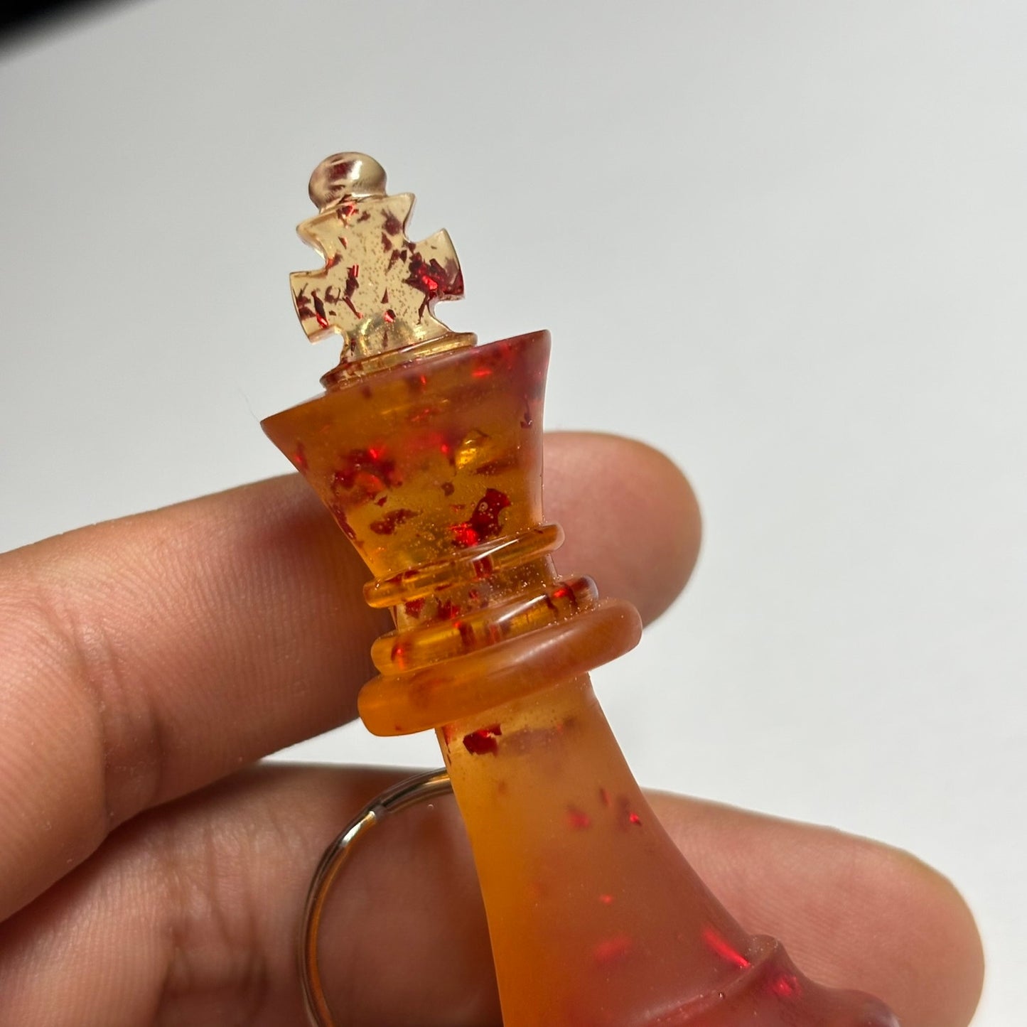 Tilted Amber King - Handmade Resin Keychain