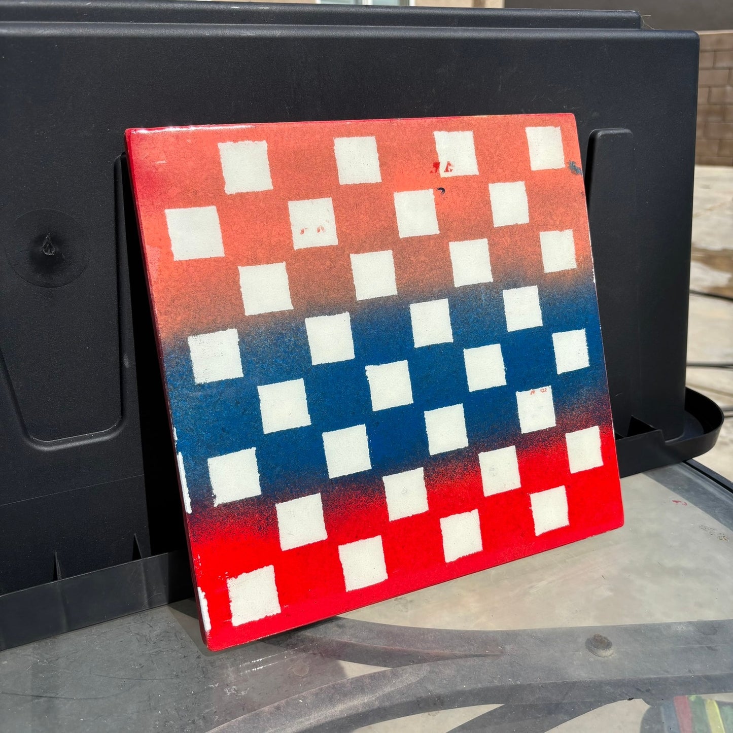 Color Enmeshment - Resin Coated Chess Board