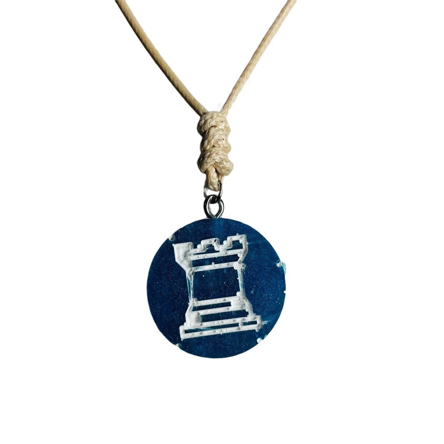 🎁 Blue Rook - Handmade Resin Chess Necklace (100% off)