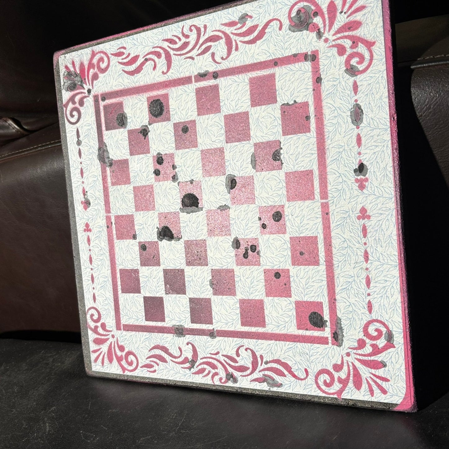 Tattered Pink - Scrapbook Chess Board