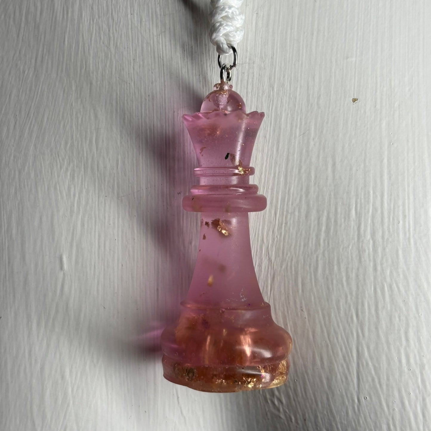 Deluxe Pink Queen- Handmade Resin Chess Necklace