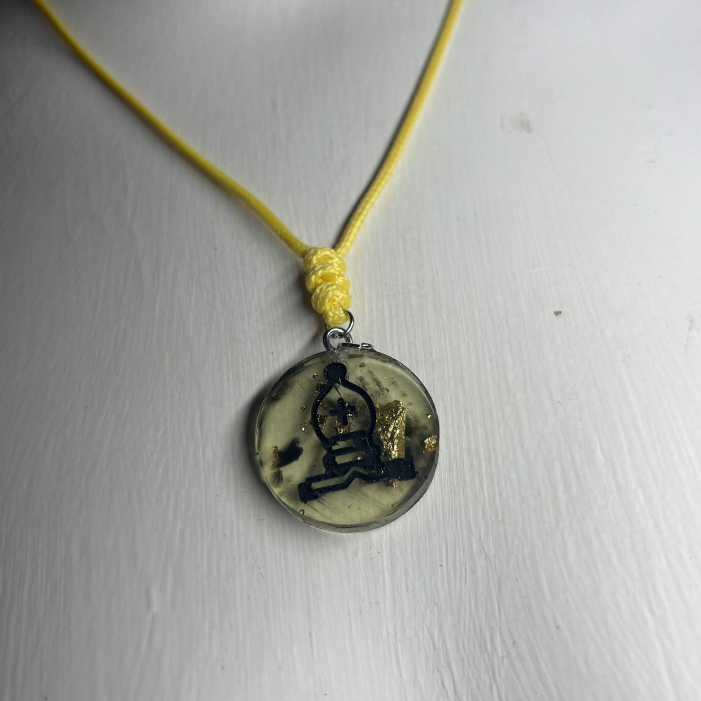 Light Yellow Bishop - Handmade Resin Chess Necklace