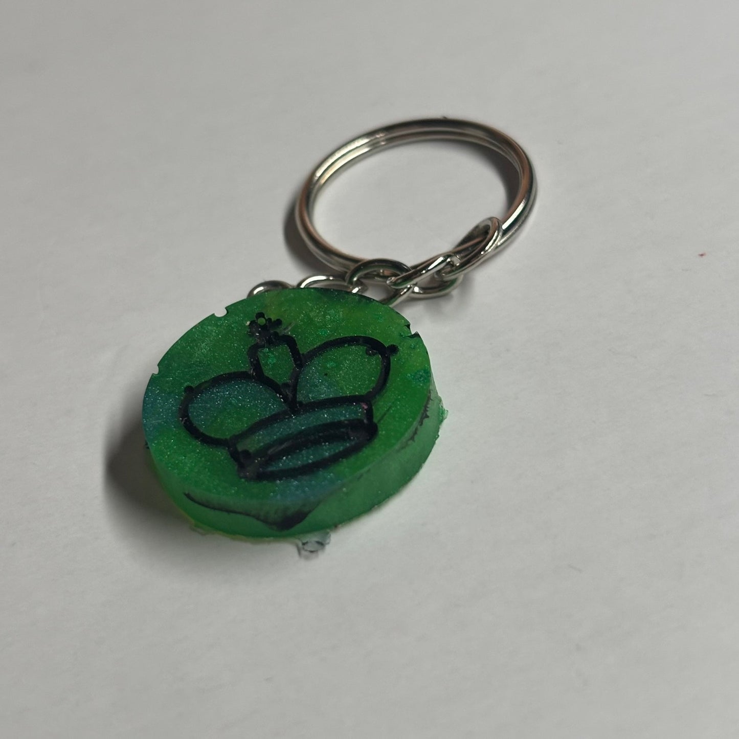 Vivid Green King - Handmade Resin Keychain
