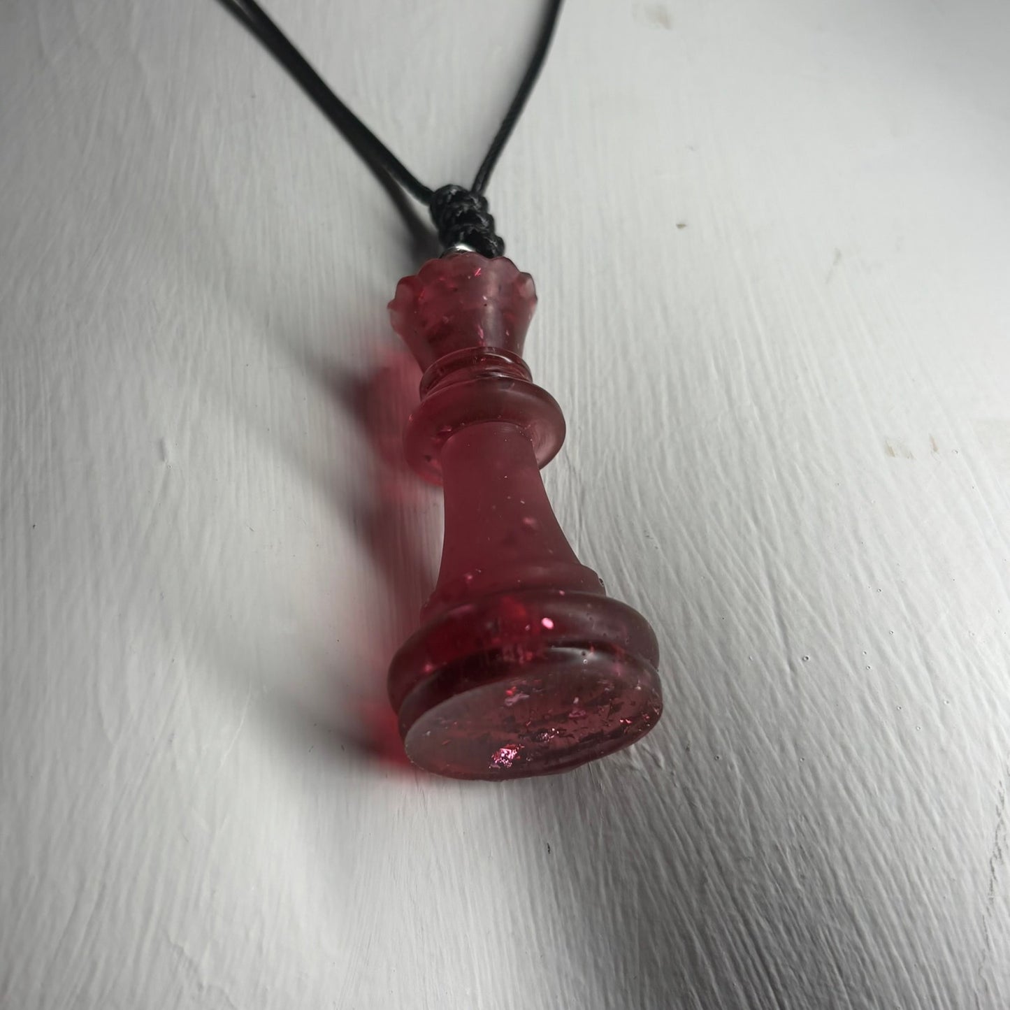 Dark Crystal Red Queen - Handmade Resin Chess Necklace