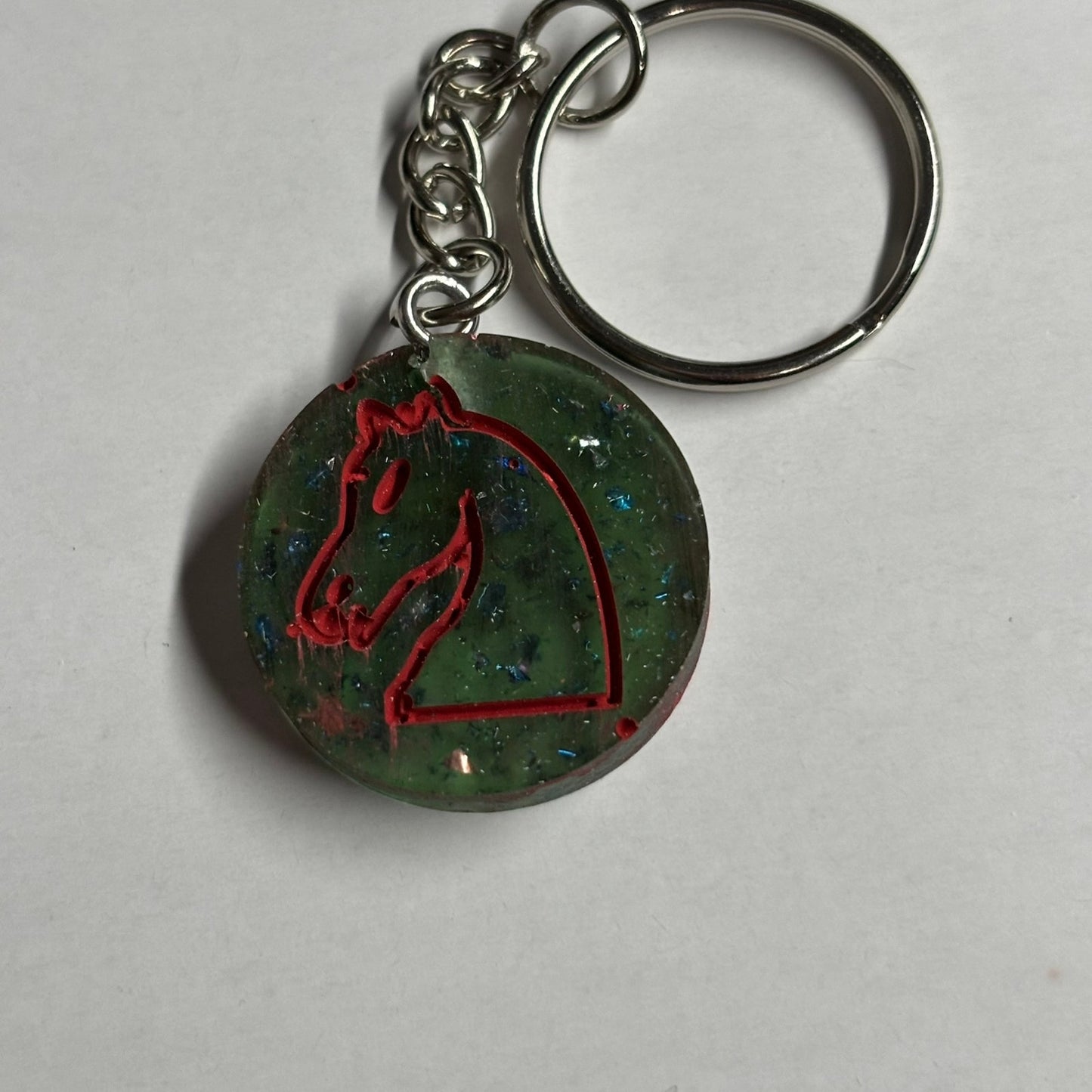 Green Red Knight - Handmade Resin Keychain