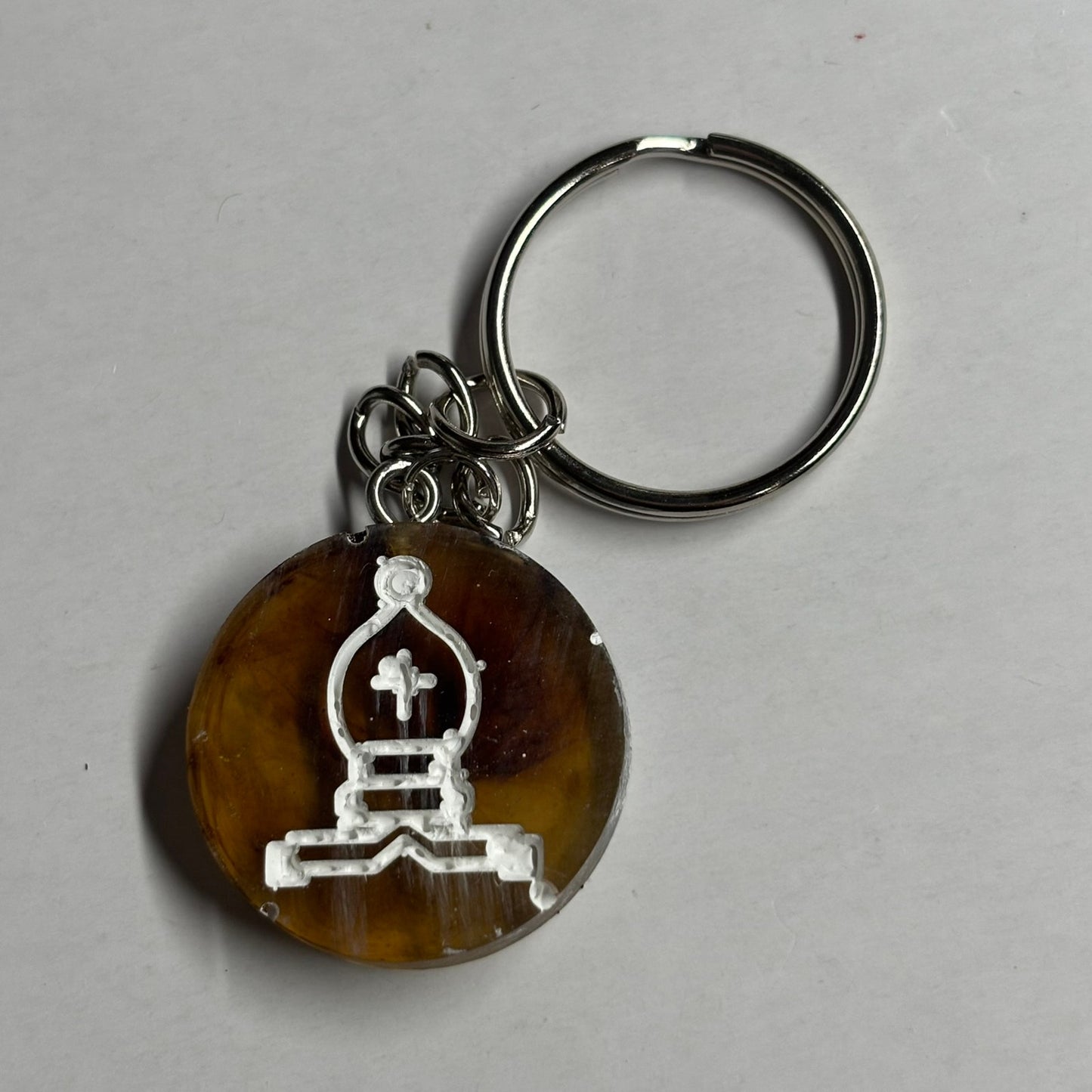 Coffee Brown Bishop - Handmade Resin Keychain