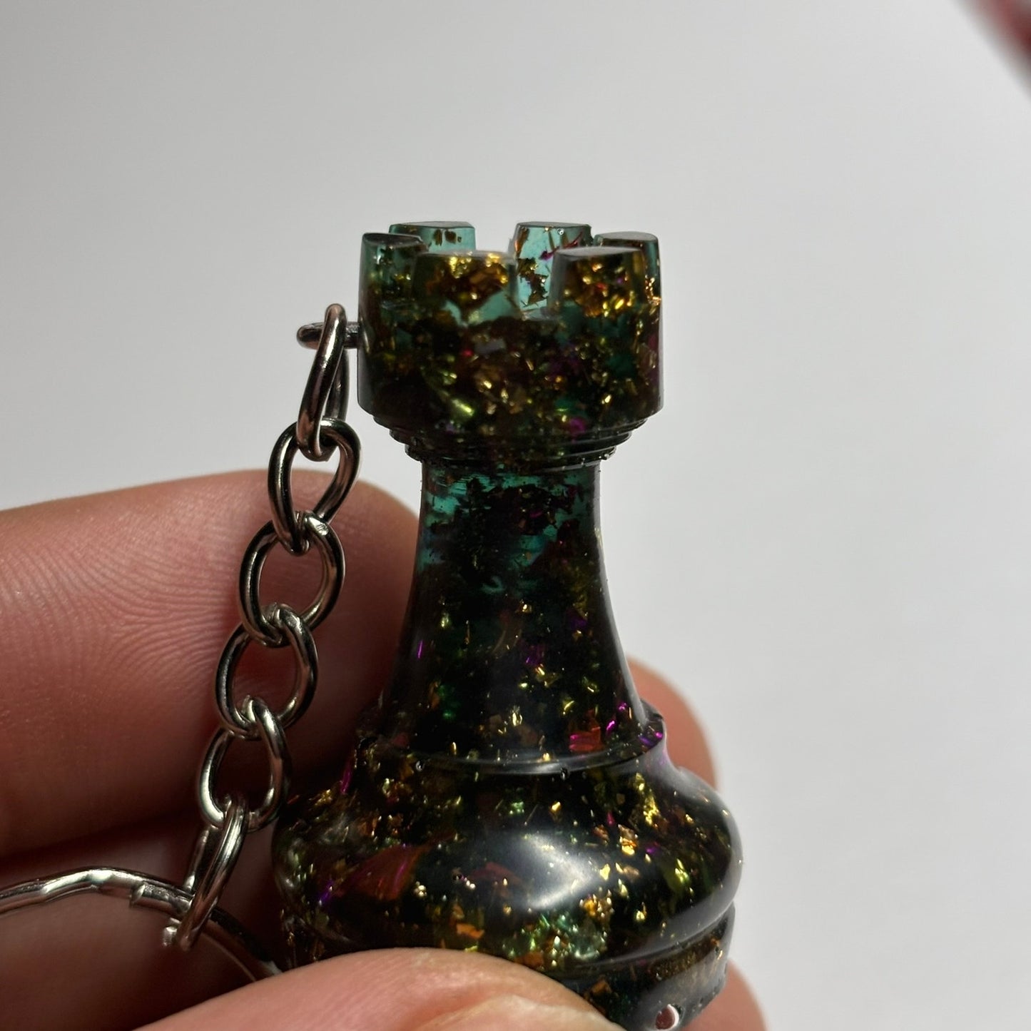Green Forest Royal Rook - Handmade Resin Keychain
