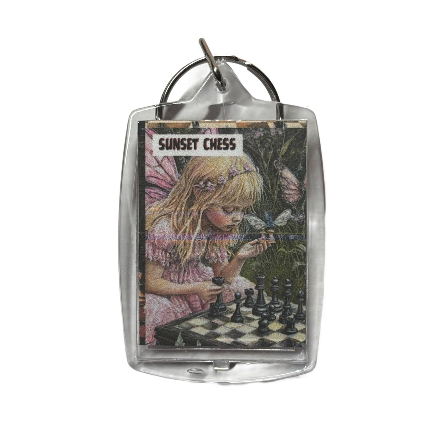Pink Fairy - Chess  Photo Keychain