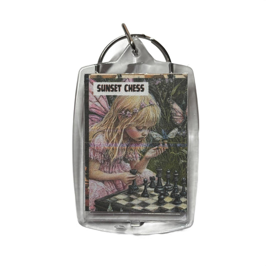 Pink Fairy - Chess  Photo Keychain