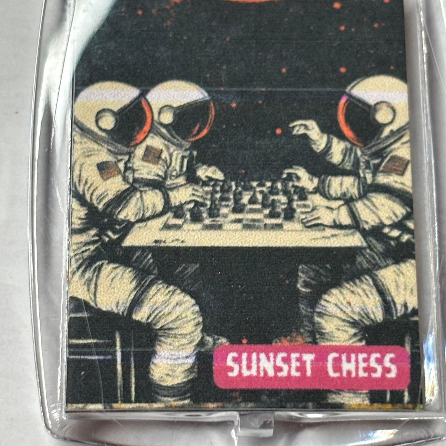 Retro Space - Chess  Photo Keychain