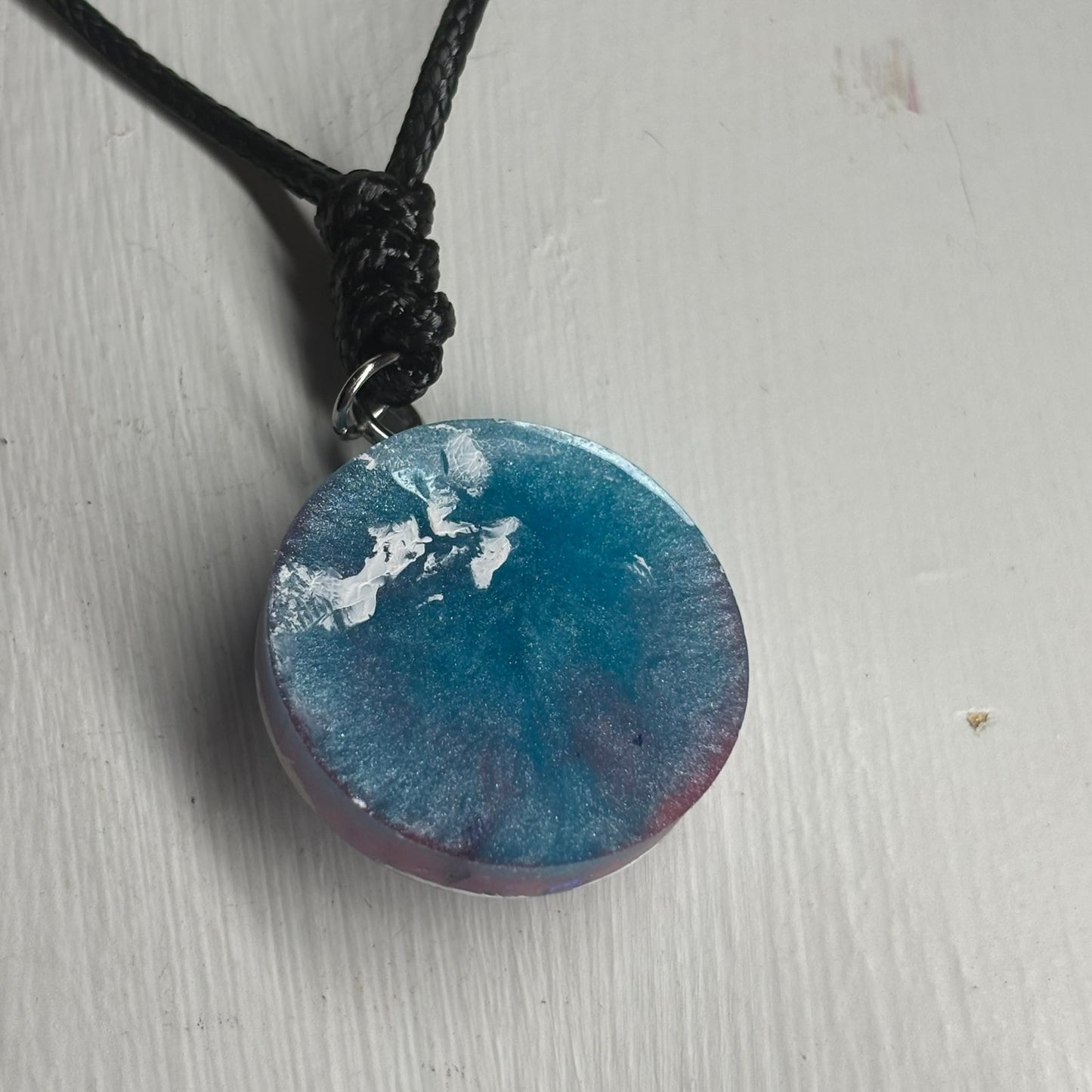 Purple Blue Pawn - Handmade Resin Chess Necklace