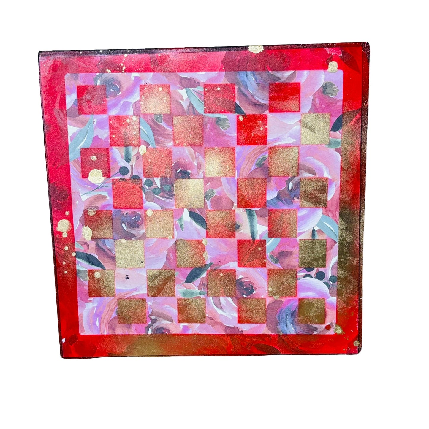Red Golden Hue - Scrapbook Chess Board