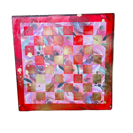 Red Golden Hue - Scrapbook Chess Board