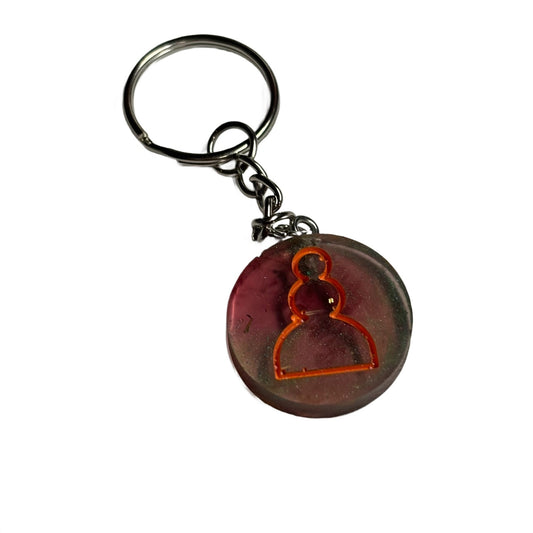Translucent Orange Handmade Resin Keychain - Flat Edition
