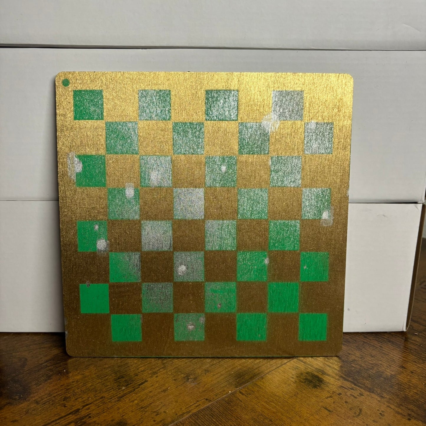 Golden Green Forest - Painted Thin Wooden Chess Board
