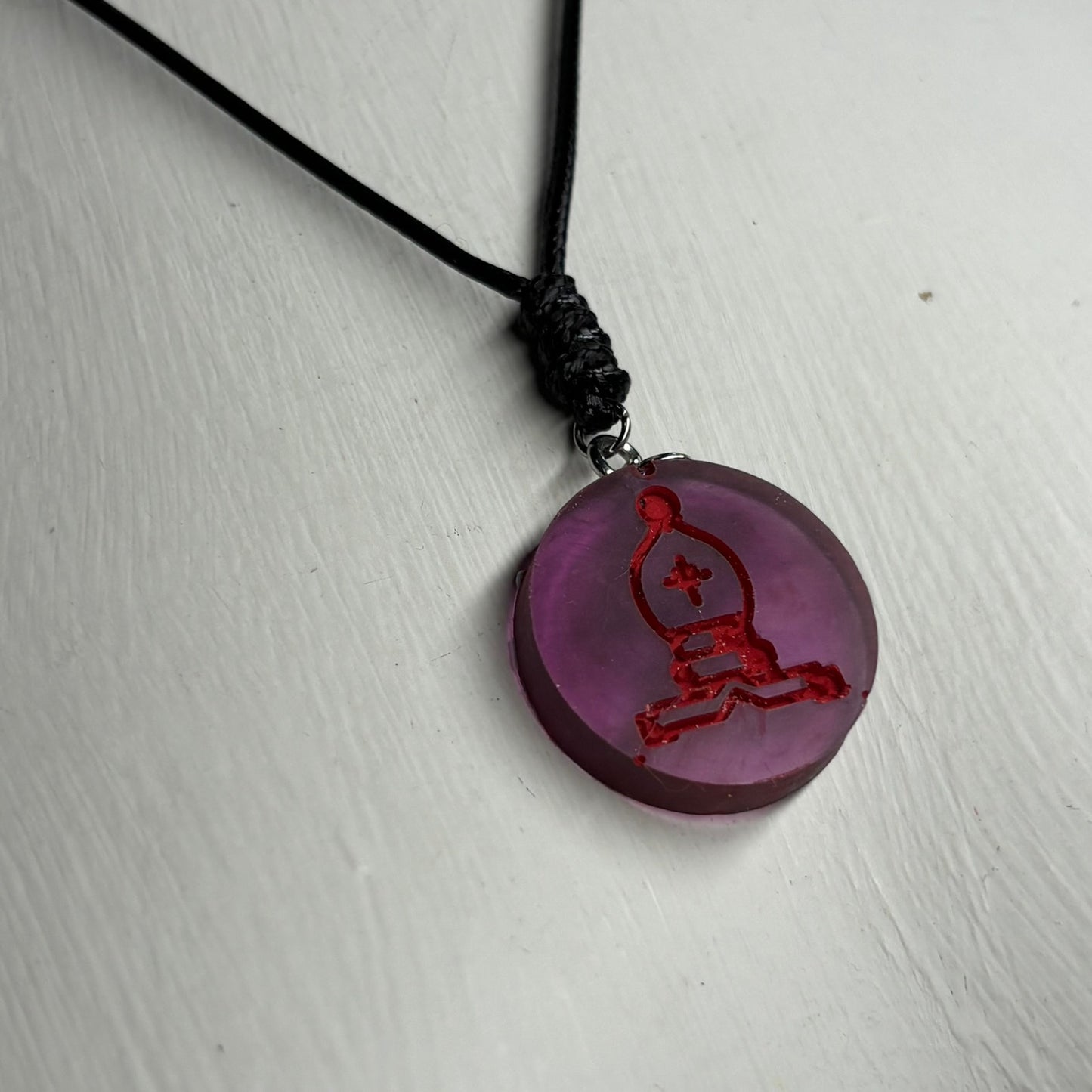 Translucent Bishop - Handmade Resin Chess Necklace