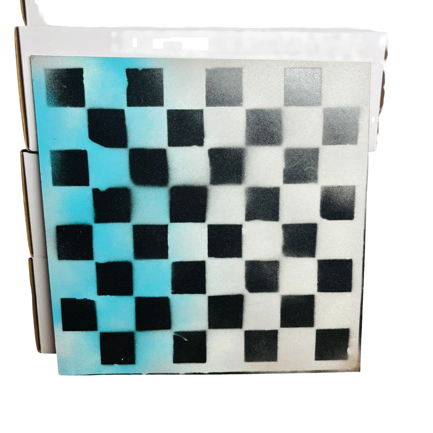 Snow Blue - Painted Chess Board