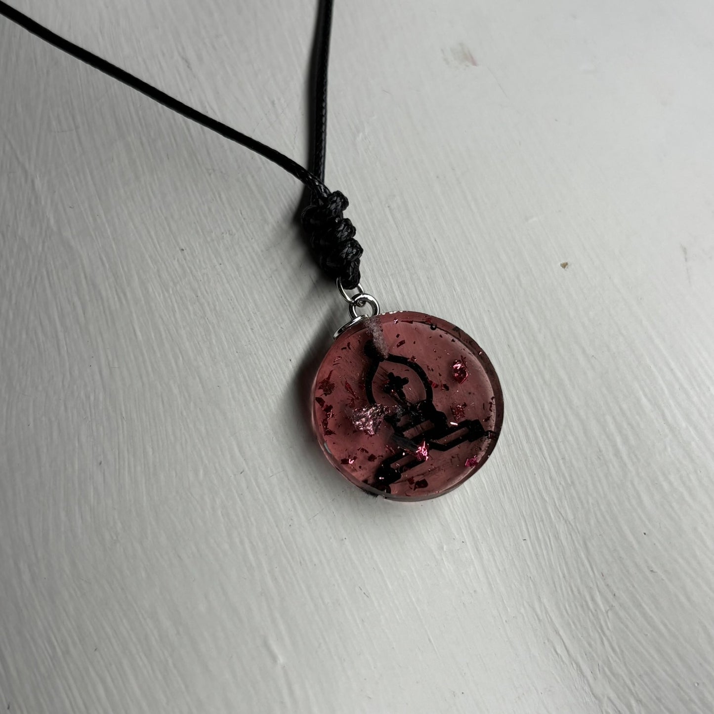 Violet Pink Bishop - Handmade Resin Chess Necklace