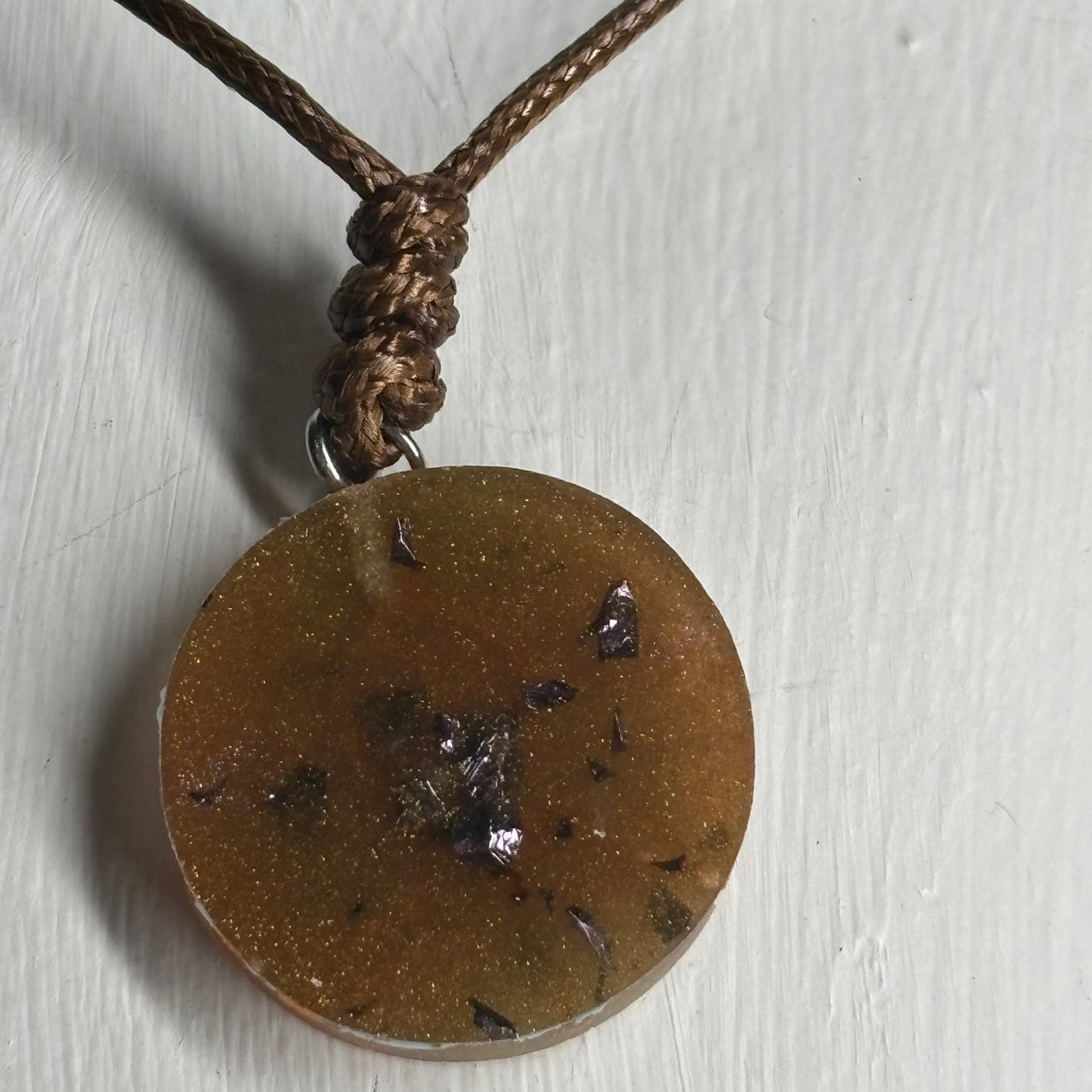 Vintage Brown Bishop - Handmade Resin Chess Necklace