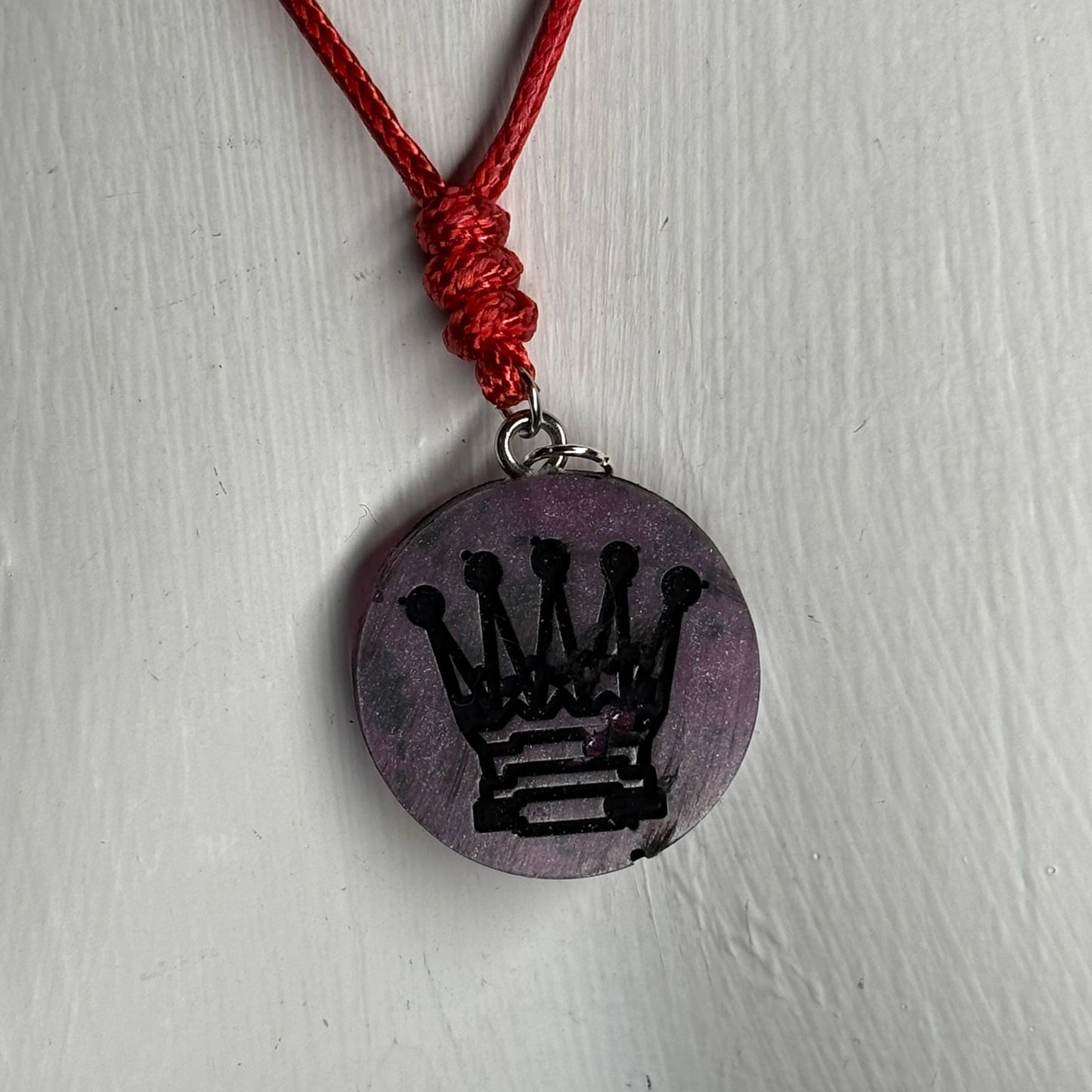 Purple Queen - Handmade Resin Chess Necklace